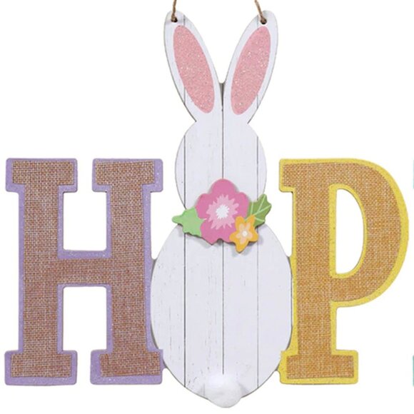 Hop Easter Bunny Sign - Picture 1 of 3